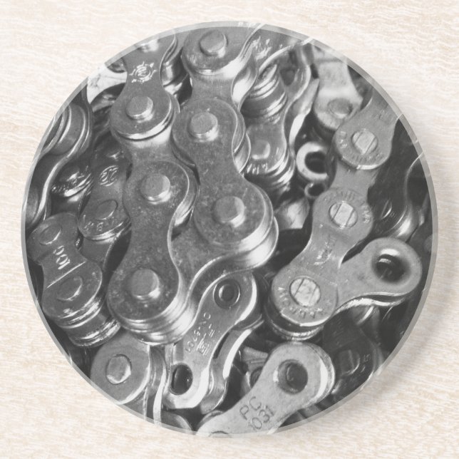 Porta-copos De Arenito Elos de corrente da bicicleta (Frente)