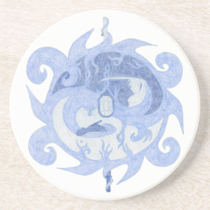 Porta-copos De Arenito Emblema "Caminho de um Herói"