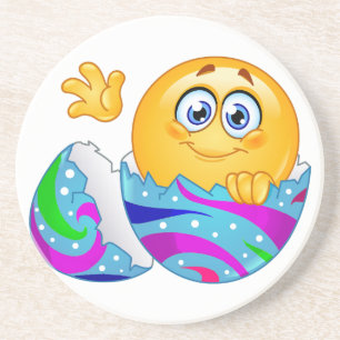 Porta-copos De Arenito Emoji de ovo de Páscoa