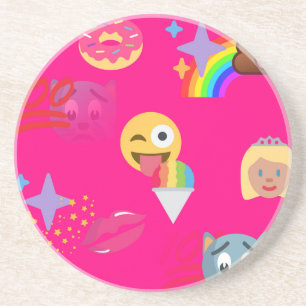 Porta-copos De Arenito emoji rosa quente