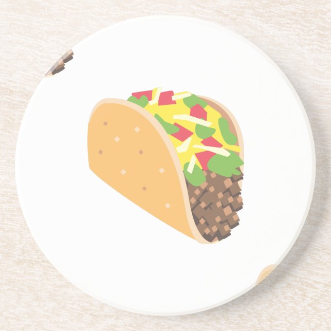 Porta-copos De Arenito emoji taco (Frente)