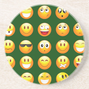 Porta-copos De Arenito emoji verde-escuro