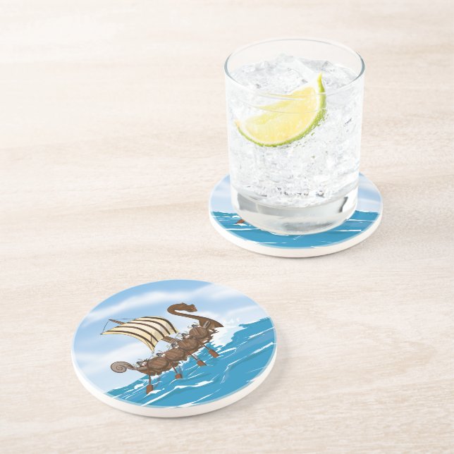 Porta-copos De Arenito Envio de Viagem (Lateral)