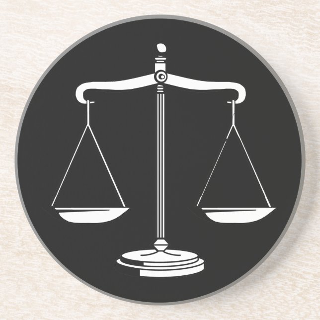 Porta-copos De Arenito Escalas de Justiça - Portas copos (Frente)