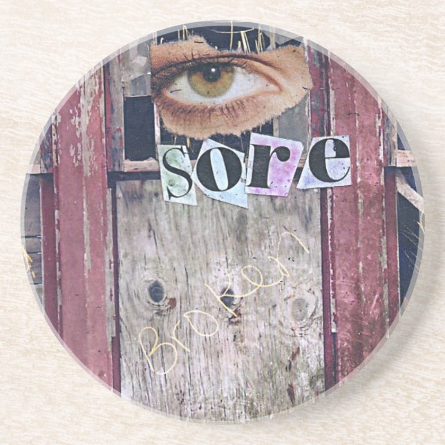 Porta-copos De Arenito espinho no olho (Frente)