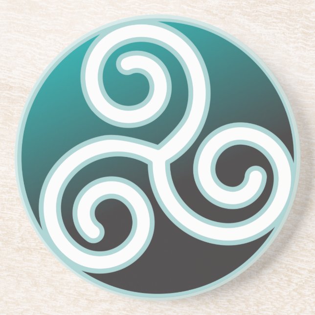 Porta-copos De Arenito Espiral do céltico de Triskele (Frente)