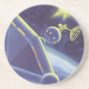 Porta-copos De Arenito Estação Espacial Orbitando Ficção Científica Vinta