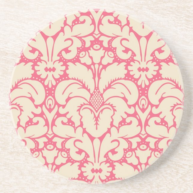 Porta-copos De Arenito Estilo barroco damask background 2 (Frente)