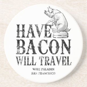 Porta-copos De Arenito Estilo Grunge Tem Viagem Bacon