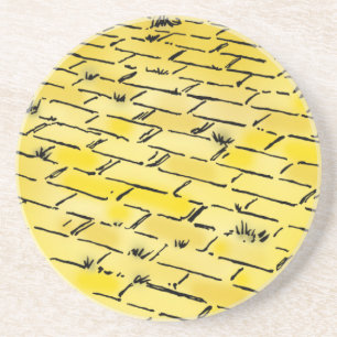 Porta-copos De Arenito Estrada amarela do tijolo de mágico de Oz do