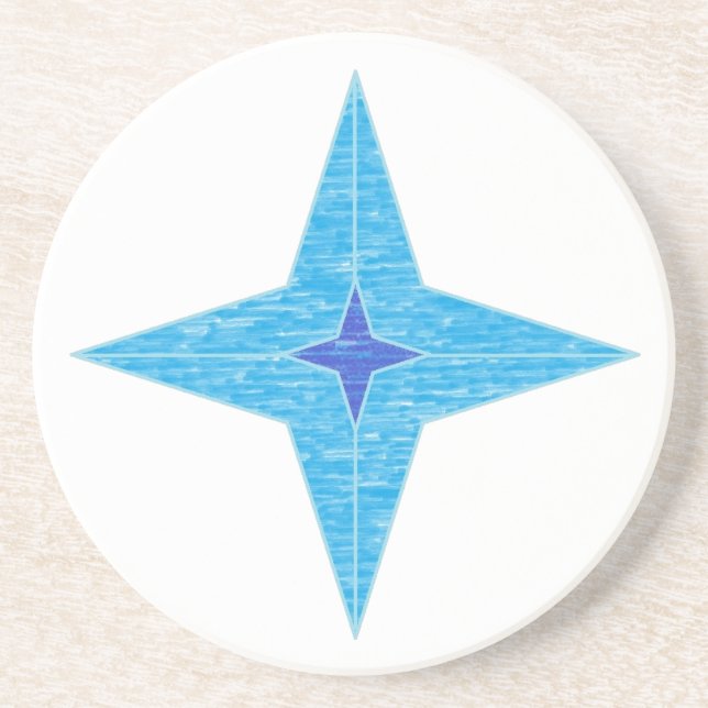Porta-copos De Arenito Estrela Azul (Frente)