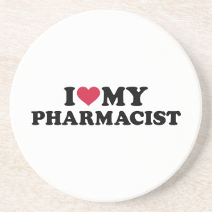 Porta-copos De Arenito Eu amo meu farmacêutico