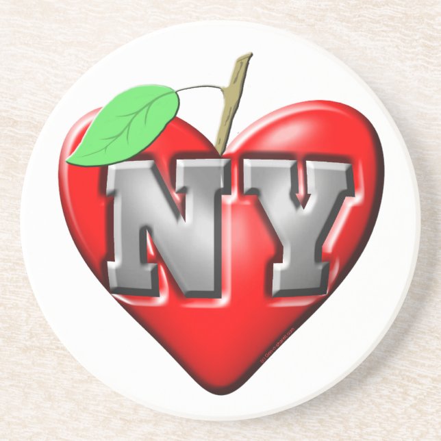 Porta-copos De Arenito Eu amo NY (Frente)