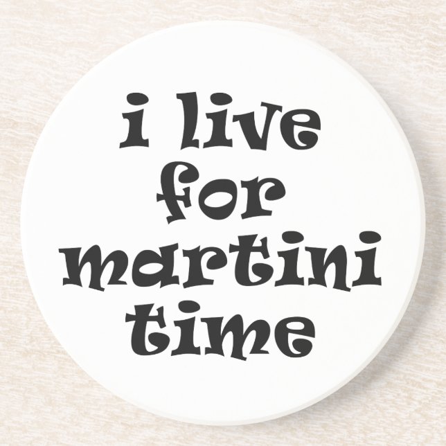 Porta-copos De Arenito Eu amo o Martini Time Coaster (Frente)