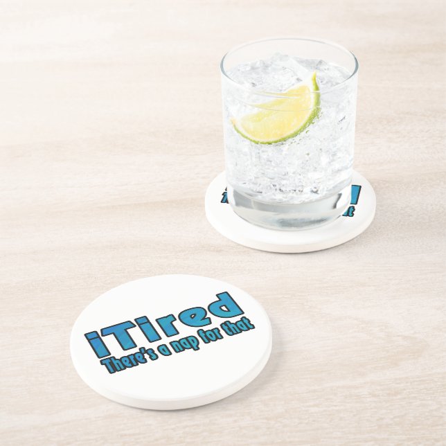 Porta-copos De Arenito Eu Cansei Há um cochilo para isso (Lateral)