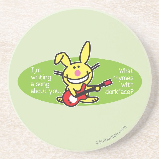 Porta-copos De Arenito Eu sou escrevendo uma canção (Frente)