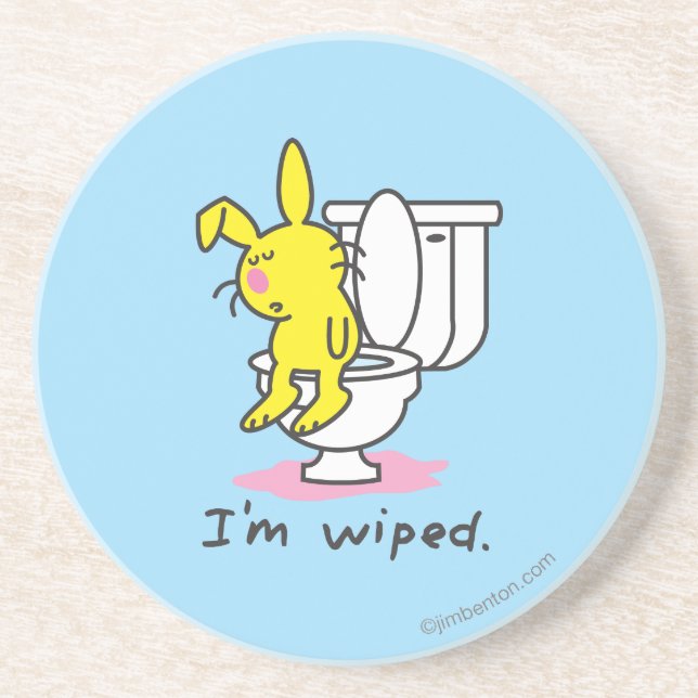 Porta-copos De Arenito Eu sou limpado (Frente)