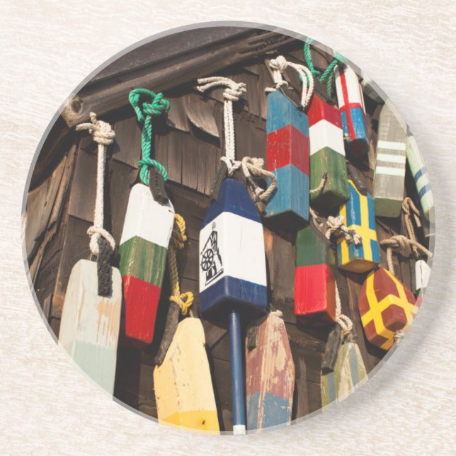 Porta-copos De Arenito EUA, Massachusetts, Gloucester, Lobster Buoys 2 (Frente)