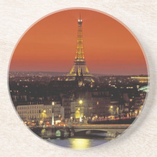 Porta-copos De Arenito Europa, França, Paris. Vista do sol de Eiffel