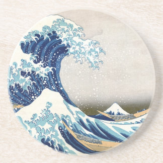Porta-copos De Arenito Excelente Wave Off Kanagawa Vintage Fine Japonês