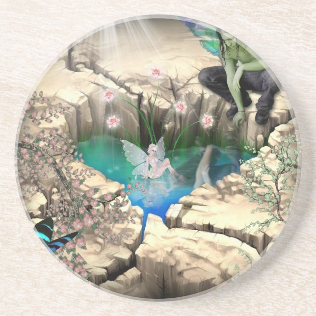 Porta-copos De Arenito Faerie em Elven Pond (Frente)