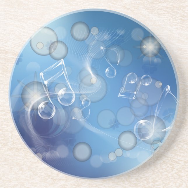 Porta-copos De Arenito Fantasy Glass Music Notes (Frente)