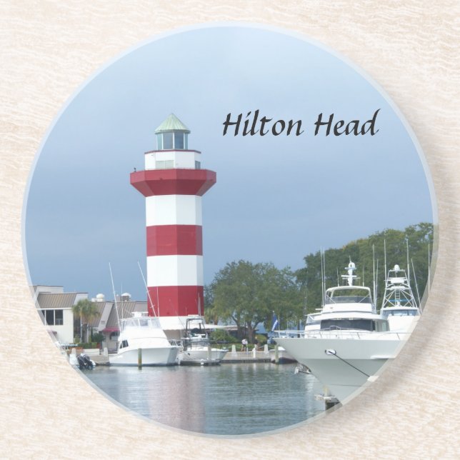 Porta-copos De Arenito Farol de Hilton Head (Frente)