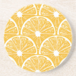 Porta-copos De Arenito Fatias de laranja, design de fruta tropical