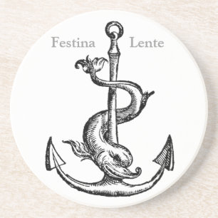 Porta-copos De Arenito Festina Lente - faça a HASTE lentamente