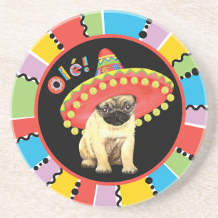 Porta-copos De Arenito Fiesta Pug
