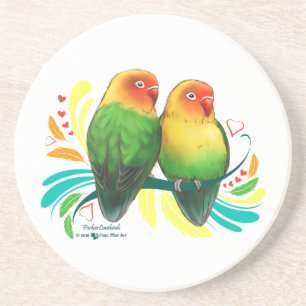 Porta-copos De Arenito Fischer Lovebird