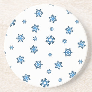 Porta-copos De Arenito Flocos de neve (Azul e Preto)