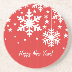 Porta-copos De Arenito Flocos de neve e Portas copos de estrelas, vermelh