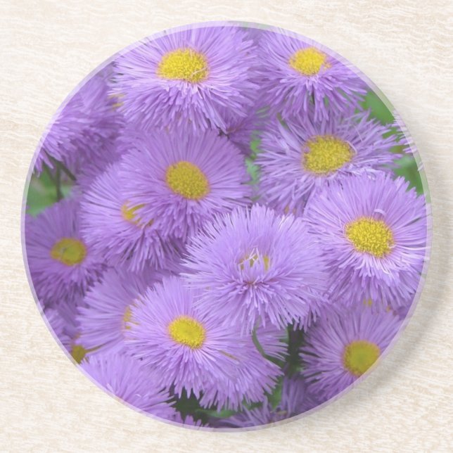 Porta-copos De Arenito Floral Roxo (Frente)