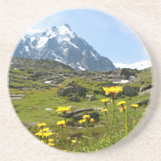 Porta-copos De Arenito Flores alpinas - Bonita!