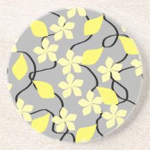 Flores amarelas e cinzentas. Teste padrão floral