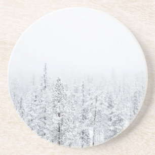 Porta-copos De Arenito Floresta nevado