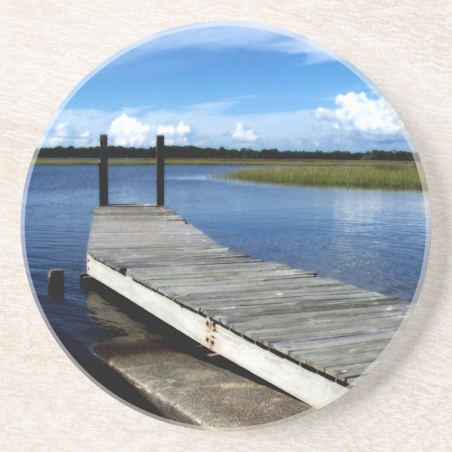 Porta-copos De Arenito Fotografia da Pata de Pesca (Frente)