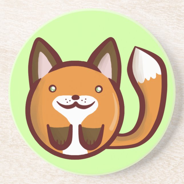 Porta-copos De Arenito Fox de Chibi (Frente)