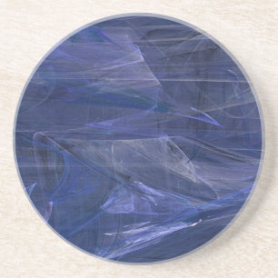 Porta-copos De Arenito Fractal Marble Grunge Series-13—Porta copos Azul