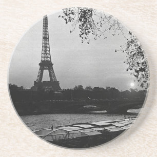 Porta-copos De Arenito França Antiga Paris Torre Eiffel pôr do sol 1970