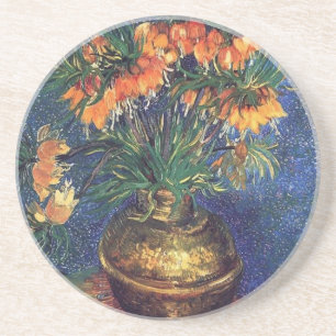 Porta-copos De Arenito Fritilárias em um Vaso de Cobre por Van Gogh