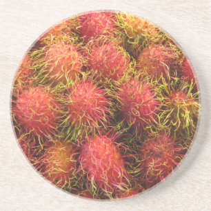 Porta-copos De Arenito Fruta tropical Rambutan