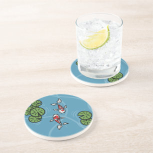 Porta-copos De Arenito Fuku e Heiwa o Koi Coaster