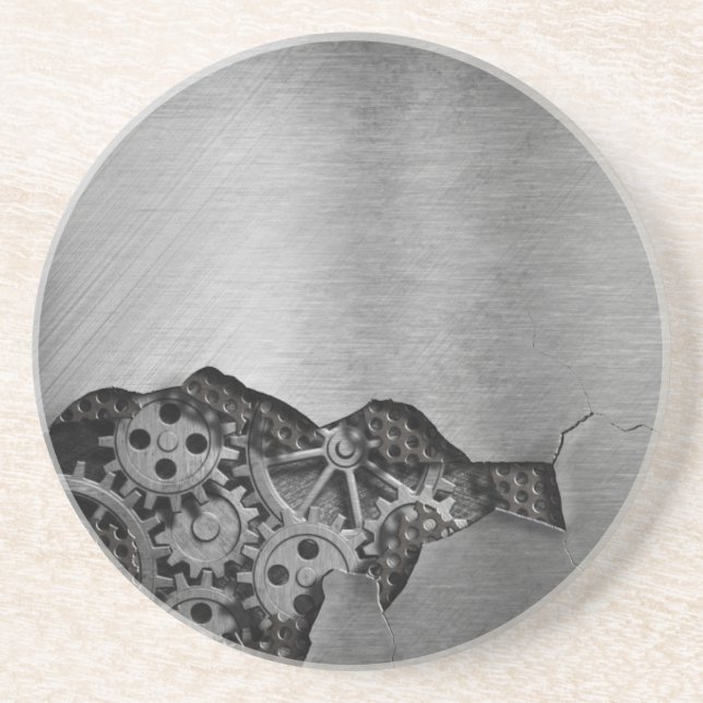 Porta-copos De Arenito Fundo do metal com dano mecânico (Frente)