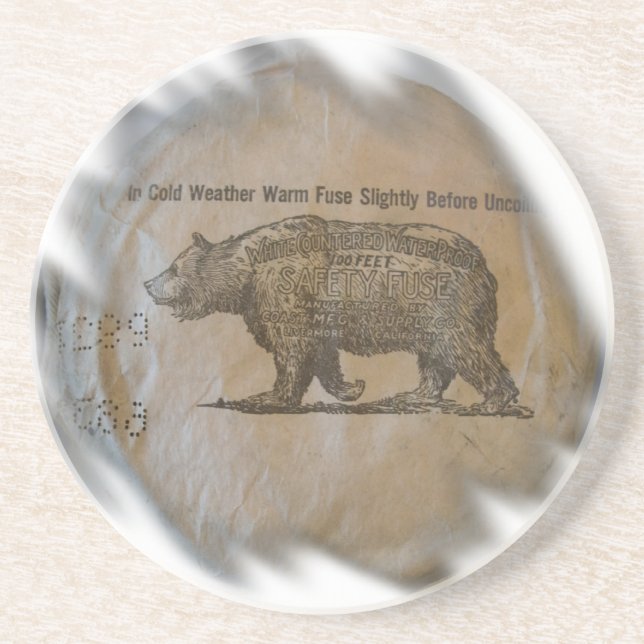 Porta-copos De Arenito Fusível laminado de borda branca (Frente)