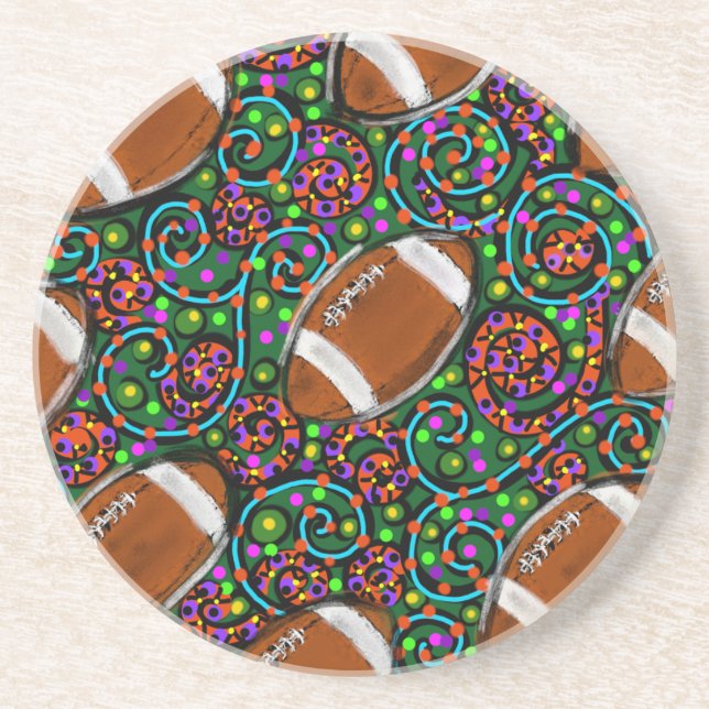 Porta-copos De Arenito Futebol Art Green (Frente)