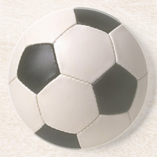 Porta-copos De Arenito futebol branco preto de 3D Soccerball