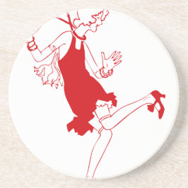 Porta-copos De Arenito garota vermelha