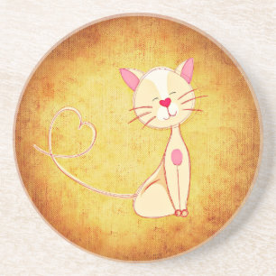 Porta-copos De Arenito Gato bonito dos desenhos animados